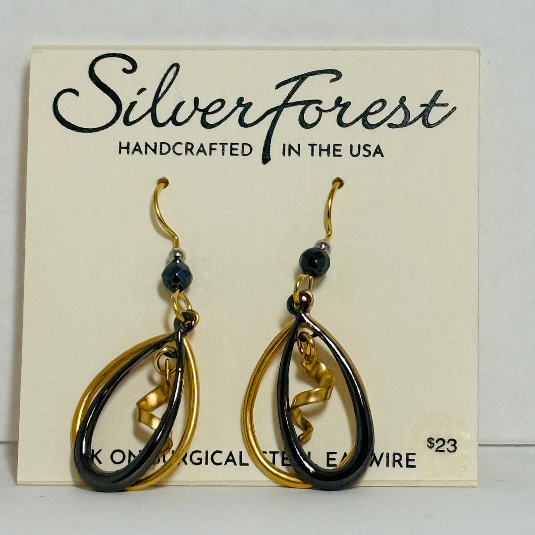 Silver Forest Earrings: Mixed Metal
