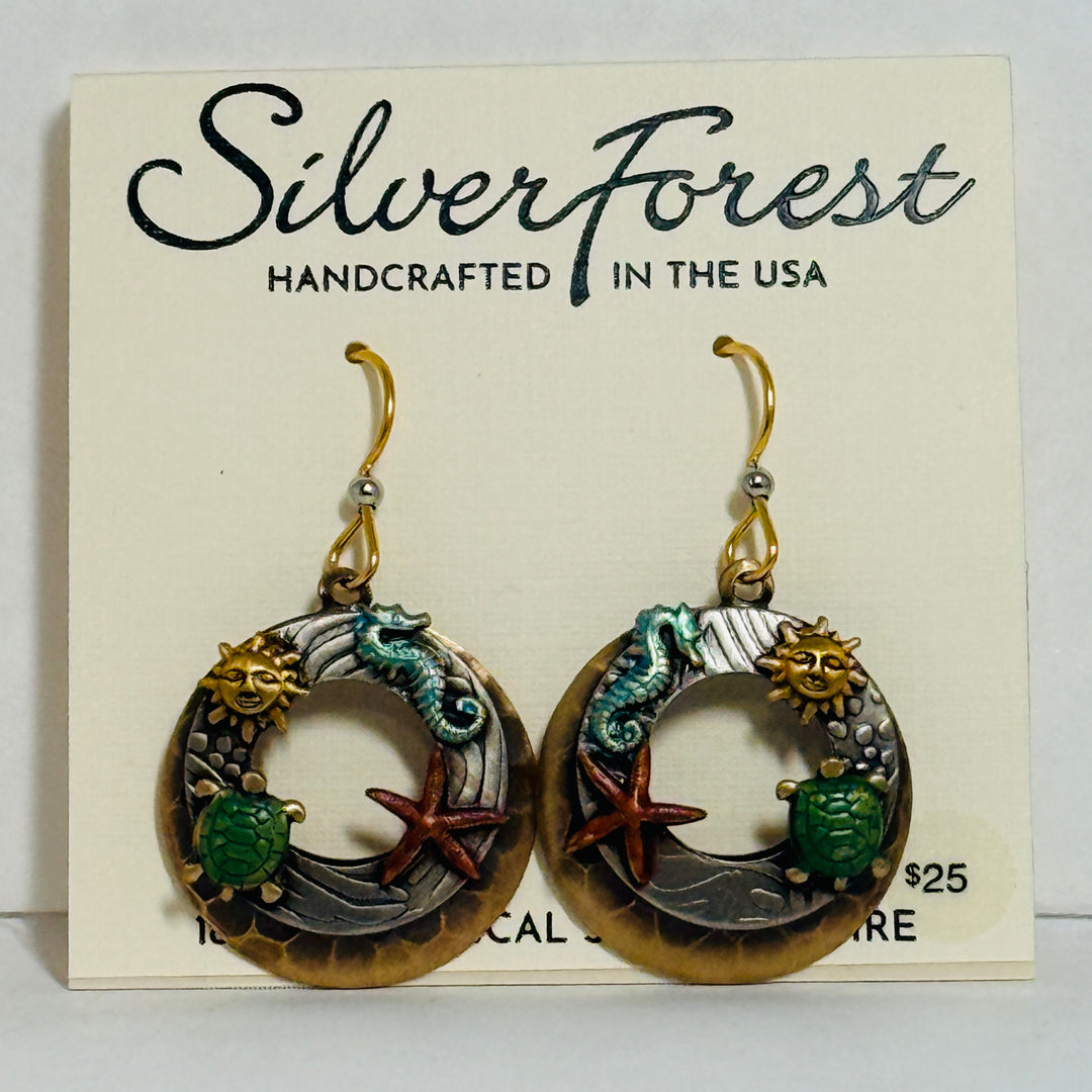 Silver Forest Earrings: Mixed Metal