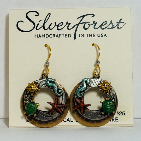 Silver Forest Earrings: Mixed Metal