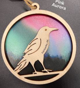 Wood Alaska ornament or magnet