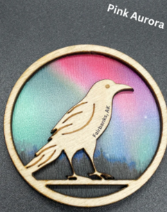 Wood Alaska ornament or magnet