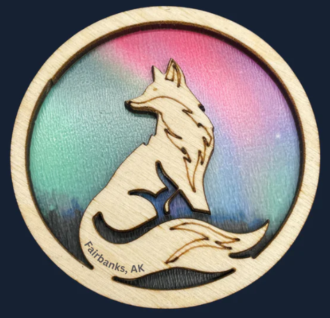 Wood Alaska ornament or magnet