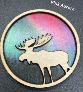 Wood Alaska ornament or magnet