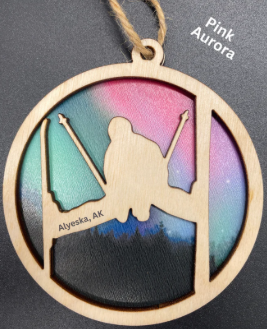 Wood Alaska ornament or magnet