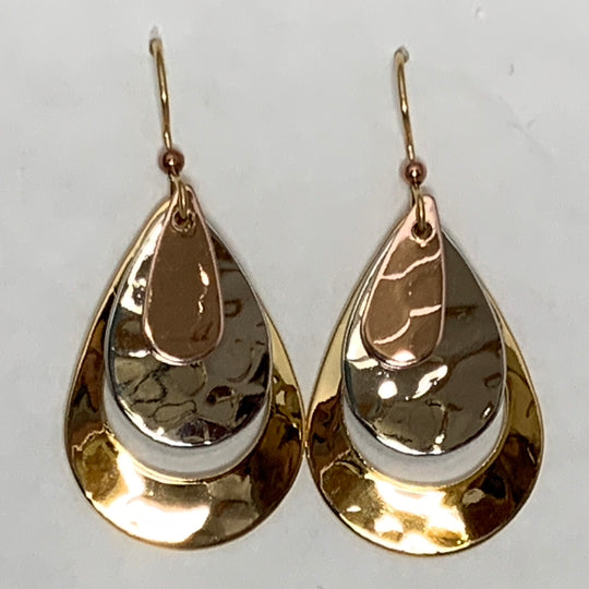 Silver Forest Earrings: Mixed Metal Collection